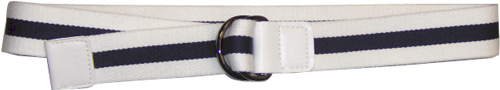 Devanet D ring belt with leather tabs